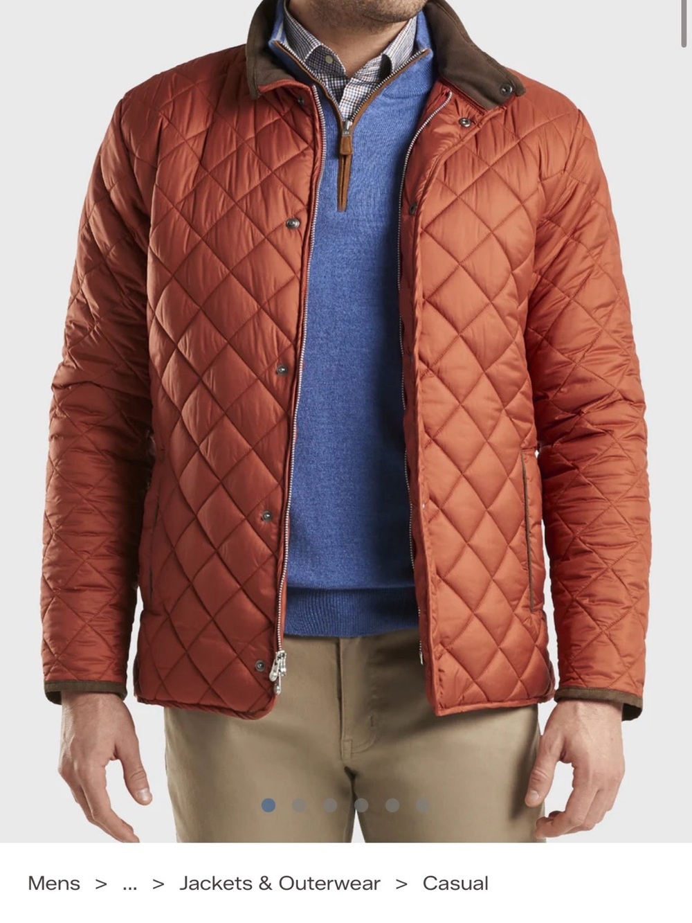 Peter Millar Quilted Puffer Jacket in Rust